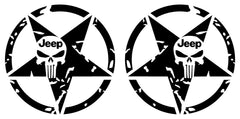 US Army Star Punisher Skull Fits Jeeps L and R Die Cut Vinyl Decal