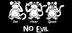See No Evil Hear No Evil Speak No Evil Die Cut Vinyl Decal
