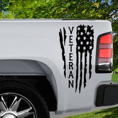 USA Veteran Flag Die Cut Vinyl Decal