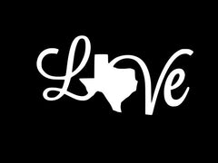 LOVE TEXAS TEXAN Die Cut Vinyl Decal