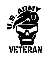 U.S. Army Veteran Skull Vinyl Decal Die Cut Vinyl Decal