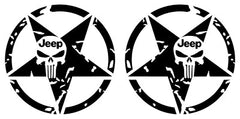 US Army Star Punisher Skull Fits Die Cut Vinyl Decal