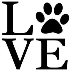 LOVE PAW DOG Die Cut Vinyl Decal