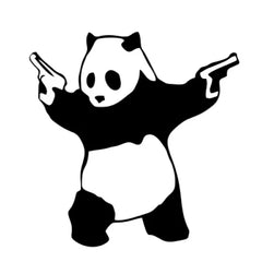 PANDA WITH GUNS BANKSY Die Cut Vinyl Decal