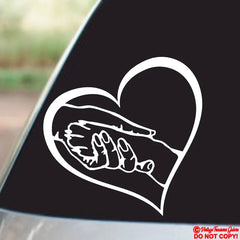 HAND HOLDING Die Cut Vinyl Decal