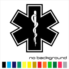 Star of Life Sticker Vinyl EMT Decal Die Cut Vinyl Decal