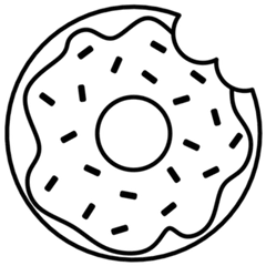 Single Bitten Sprinkle Donut Transfer Die Cut Vinyl Decal