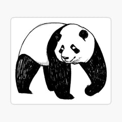 Happy Panda Drawing Die Cut Vinyl Decal