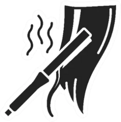 Straighten Hair Black Glyph Hair Iron Sticker Die Cut Vinyl Decal