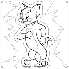Tom and Jerry drawing black and white Die Cut Vinyl Decal
