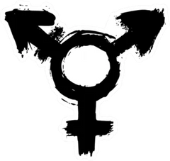 Transgender Symbol In Black Paint Sticker Die Cut Vinyl Decal