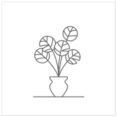 Tropical Big Leaf Potted Plant Transfer Sticker Die Cut Vinyl Decal