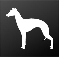 whippet-dog-vinyl-decal white die cut waterproof for cars trucks laptops