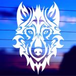 wolf-head-tribal-vinyl-decal-on-car-window-bumper