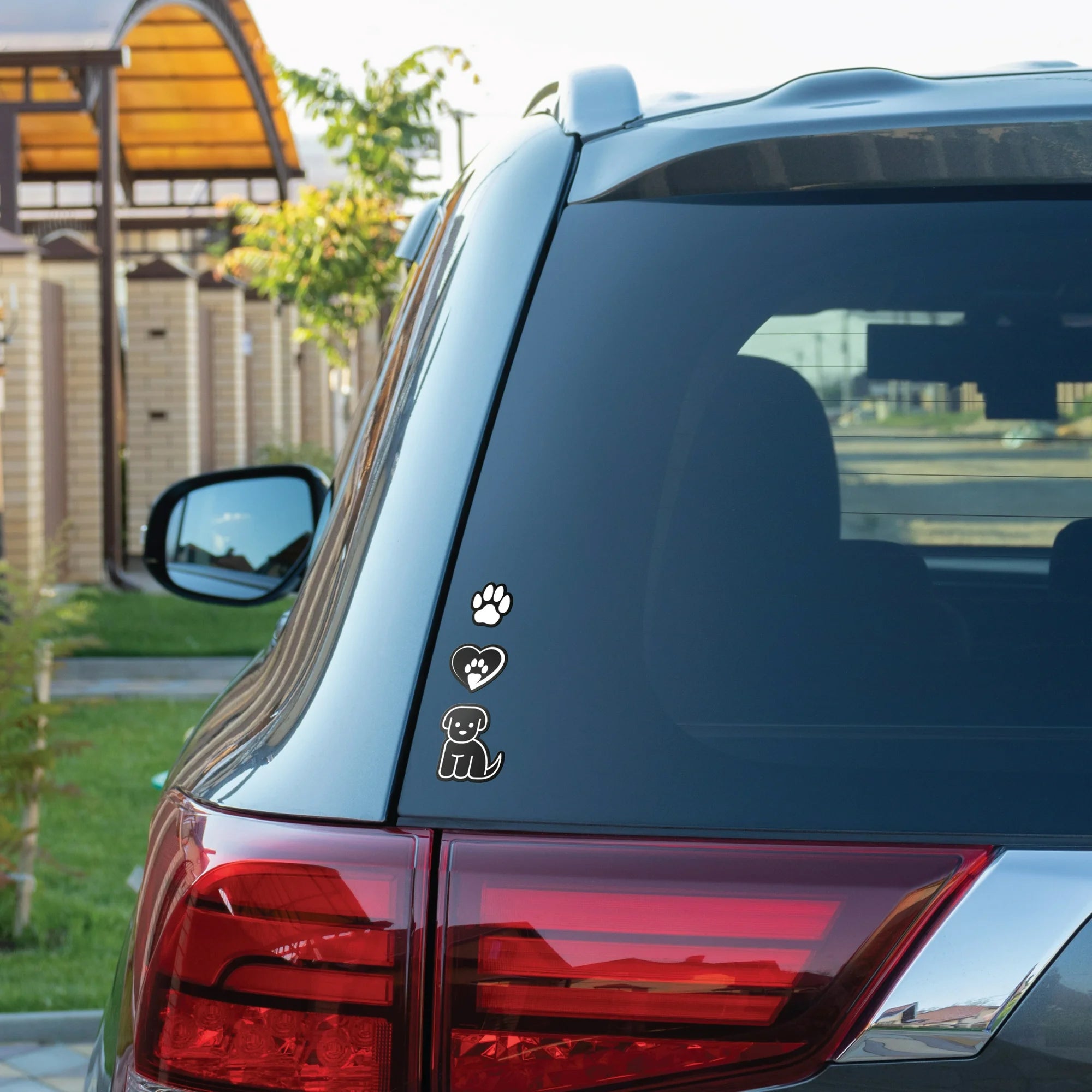 Auto Drive Pet Vinyl Car Decals Black White  Die Cut Vinyl Decal/ Bumper For Windows, Cars, Trucks, Laptops, Etc.