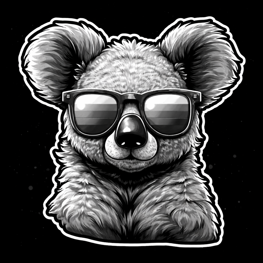 Cool Koala Bear Sticker Die Cut Vinyl Decal