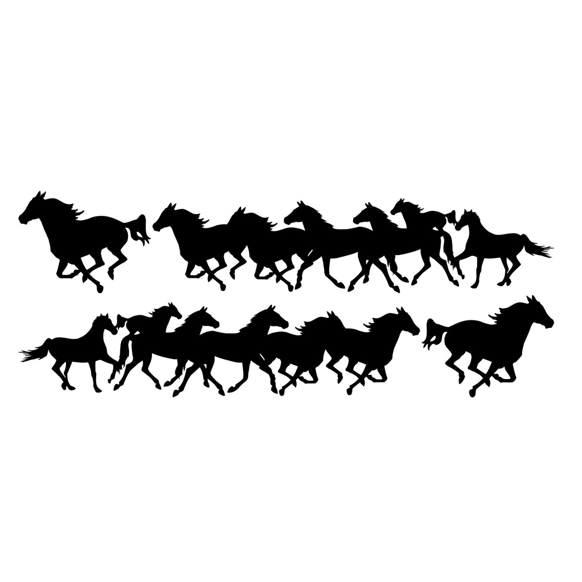Truck or Trailer Decal Sticker Graphic Kit, Running Horses, Left and Right | Die Cut Vinyl Decal/ Bumper For Windows, Cars, Trucks, Laptops, Etc.