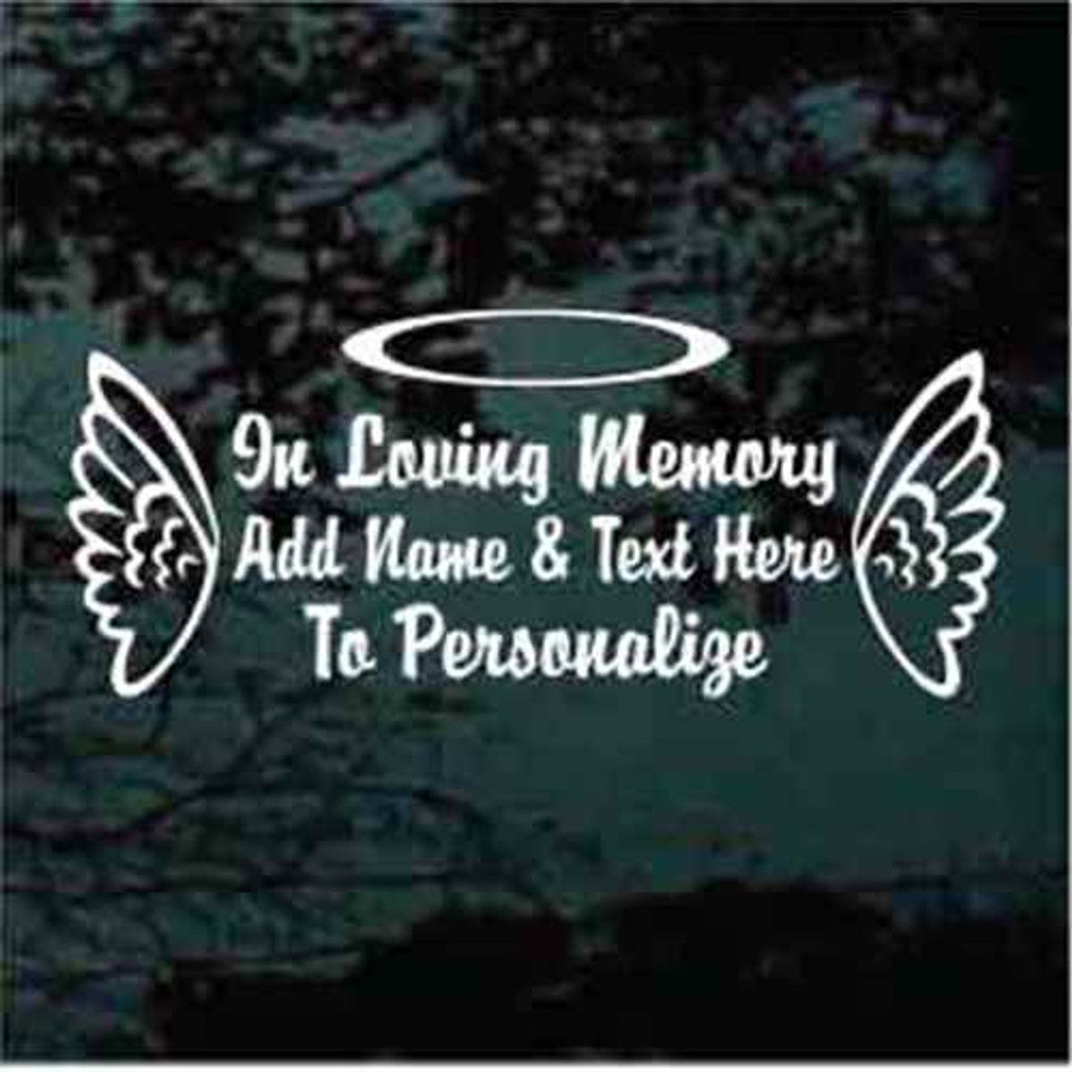 Angel Wings Outlined Memorial Vinyl Die Cut Vinyl Decal/ Bumper For Windows, Cars, Trucks, Laptops, Etc.