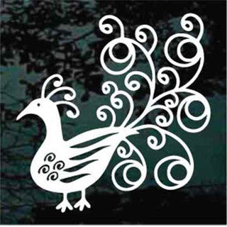 Fancy Peacock Decals | Die Cut Vinyl Decal