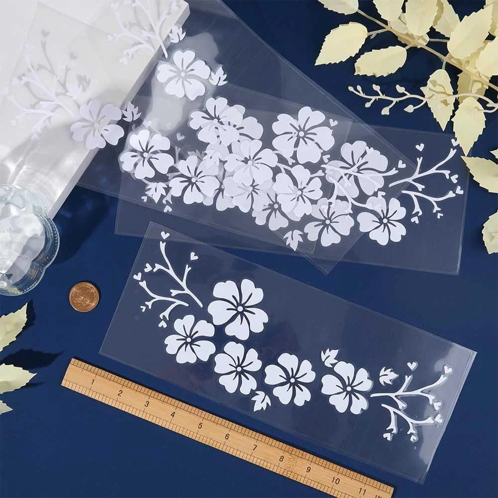 Hawaiian Stickers and Decals Hibiscus Flower Car Sticker White Automotive Decals Waterproof Vinyl Automotive Exterior Decor for SUV Truck Motorcycle Doors Walls Lapt | Die Cut Vinyl Decal/ Bumper For Windows, Cars, Trucks, Laptops, Etc.