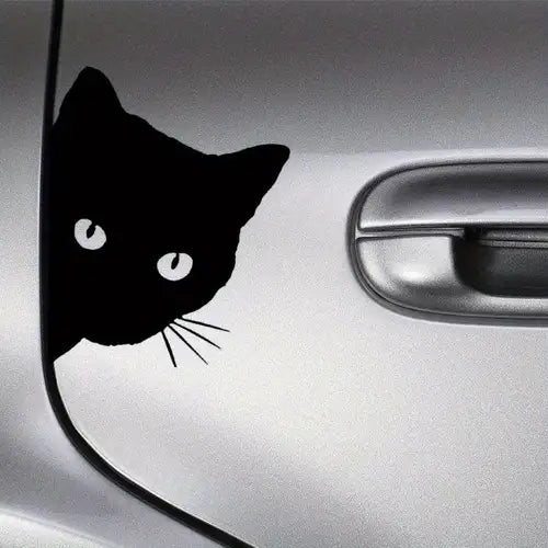 3pcs car black cat peeking  Die Cut Vinyl Decal