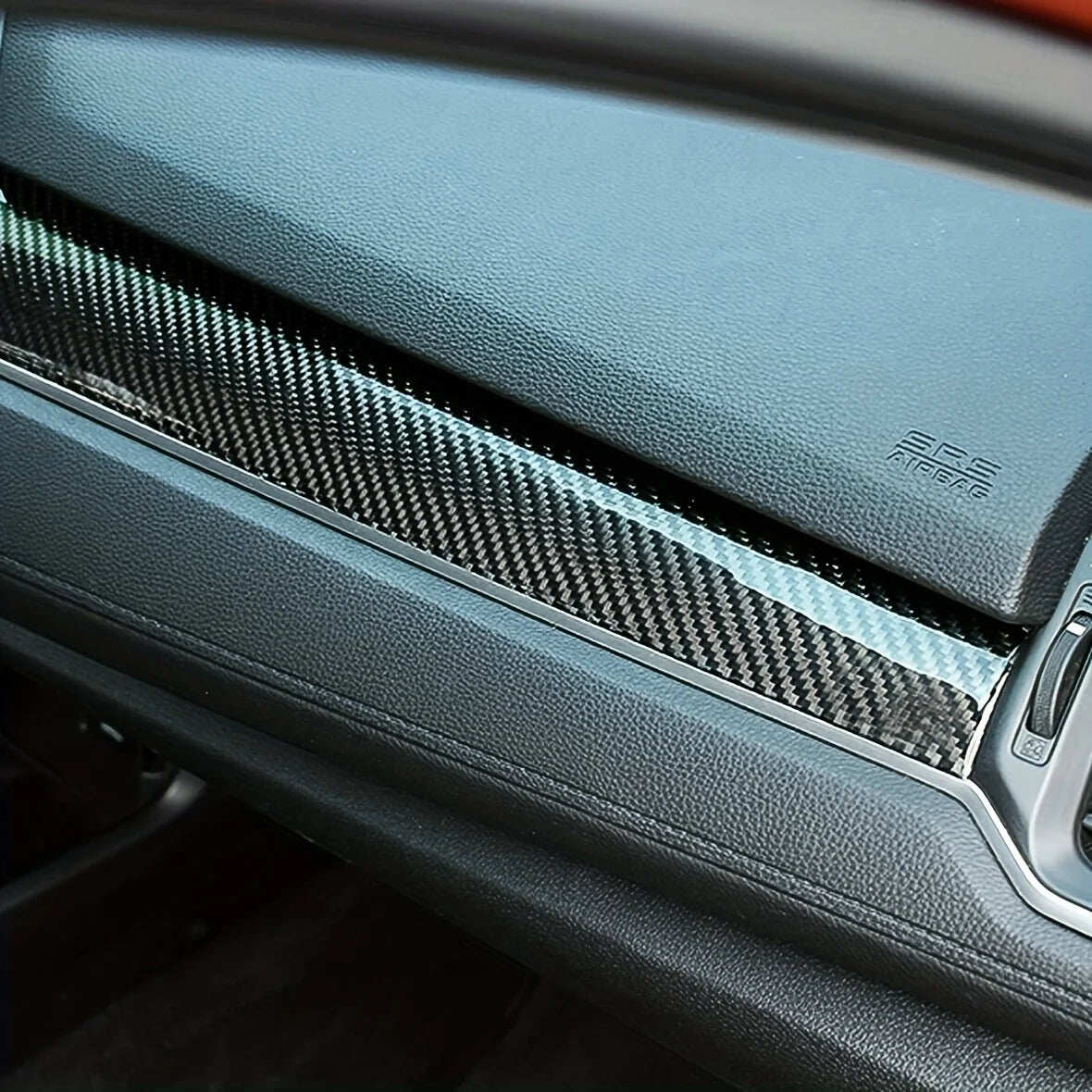 Carbon Fiber Dashboard Trim Sticker for Honda Civic 2016–2021, Center Console Interior Cover, Scratch-Resistant Die Cut Vinyl Decal/ Bumper For Windows, Cars, Trucks, Laptops, Etc.