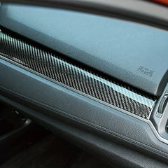 Carbon Fiber Dashboard Trim Sticker for Honda Civic 2016–2021, Center Console Interior Cover, Scratch-Resistant Die Cut Vinyl Decal/ Bumper For Windows, Cars, Trucks, Laptops, Etc.