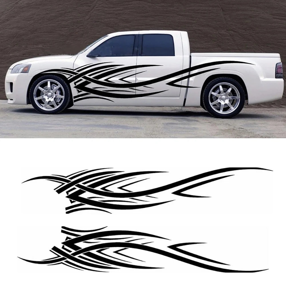 Walbest Universal Auto Car Vehicle Body 2 Side Flame Stripes Decals Stickers Decoration  Die Cut Vinyl Decal/ Bumper For Windows, Cars, Trucks, Laptops, Etc.