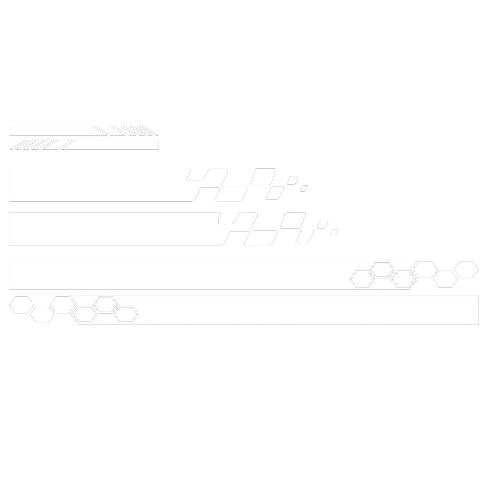 Stickers 5 Pieces Vinyl Car Side Sticker Auto Body Racing Sports Decals Universal Car Truck DIY Decal Stripe Vinyl Stickers Decoration | Die Cut Vinyl Decal/ Bumper For Windows, Cars, Trucks, Laptops, Etc.
