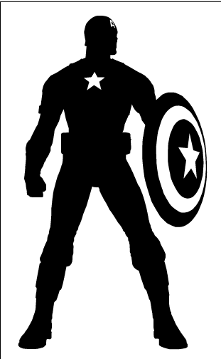 the silhouette of captain america Die Cut Vinyl Decal