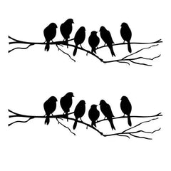 2X BIRDS ON A WIRE Wall Stickers Birds Wall Stickers Quote Vinyl Die Cut Vinyl Decal