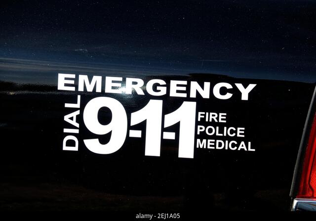 An Emergency Dial 9-11 sticker Die Cut Vinyl Decal
