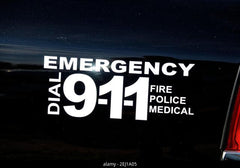 An Emergency Dial 9-11 sticker Die Cut Vinyl Decal