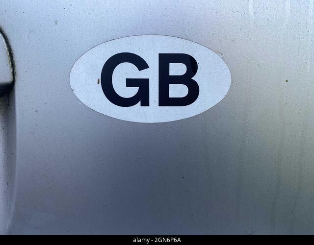 "GB" sticker is stuck on a car Die Cut Vinyl Decal