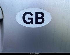 "GB" sticker is stuck on a car Die Cut Vinyl Decal