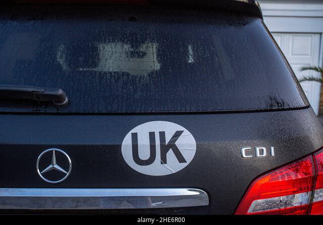 UK identifier car sticker on car Die Cut Vinyl Decal
