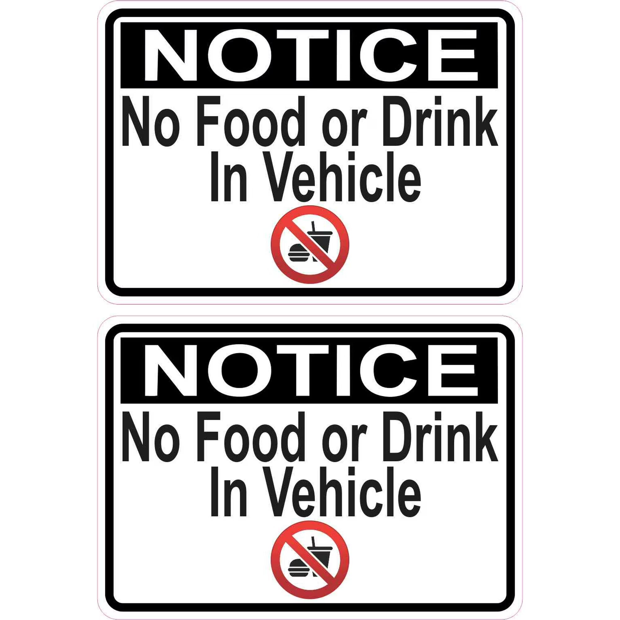 Symbol No Food or Drink in Vehicle Stickers  Die Cut Vinyl Decal/ Bumper For Windows, Cars, Trucks, Laptops, Etc.