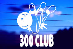 300 Bowling Club vinyl die cut decal for cars, trucks, windows, and laptops
