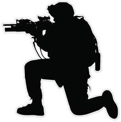 American Soldier Silhouette Defend Our Freedom - Vinyl Die Cut Vinyl Decal/ Bumper For Windows, Cars, Trucks, Laptops, Etc.