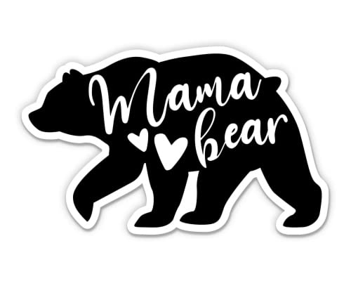Mama Bear Black Shape Heart Die Cut Vinyl Decal