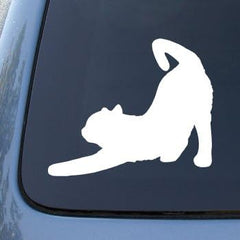 CAT STRETCHING - Vinyl Car Decal Die Cut Vinyl Decal