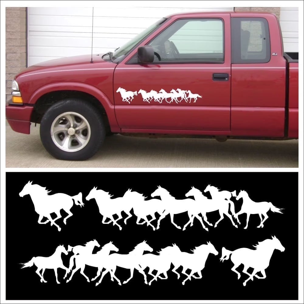 Truck or Trailer Decal Sticker Graphic Kit, Running Horses, Left and Right | Die Cut Vinyl Decal/ Bumper For Windows, Cars, Trucks, Laptops, Etc.