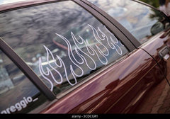 white flames sticker decorates car window Die Cut Vinyl Decal