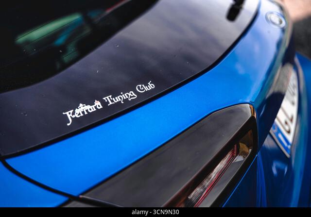 club sticker on its rear window Die Cut Vinyl Decal