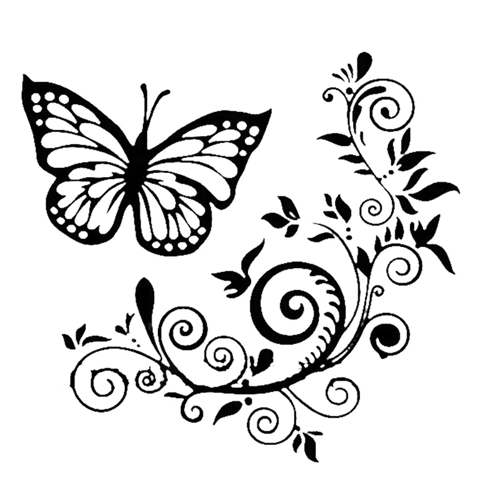 Taosunzt Butterfly Flower Car-Styling Vehicle Body Window Reflective Decals Sticker Decor | Die Cut Vinyl Decal/ Bumper For Windows, Cars, Trucks, Laptops, Etc.