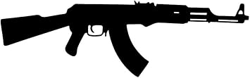 1PC AK-47 Auto Sticker, Black Gun Design Decal, Durable Self-Adhesive Vinyl, Auto Styling Accessory Die Cut Vinyl Decal