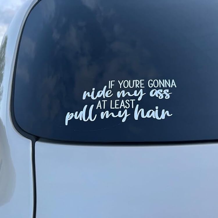 IF You're Gonna Ride My Ass at Least Pull My Hair Car sticker Die Cut Vinyl Decal