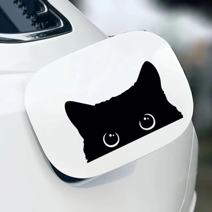 Decorative Cute Cartoon Black Cat Peeking Decorative Decals, Die Cut Vinyl Decal