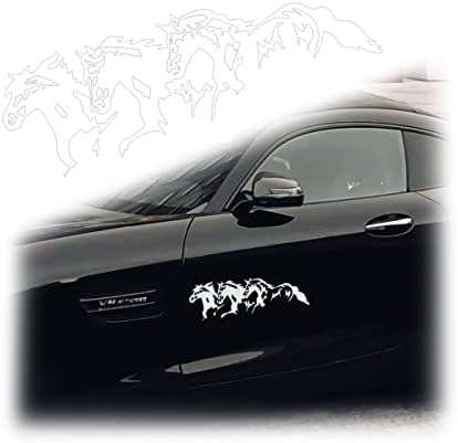 Car Decal 3Pcs Black Running Horses Die Cut Vinyl Decal