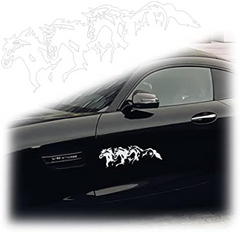 Car Decal 3Pcs Black Running Horses Die Cut Vinyl Decal